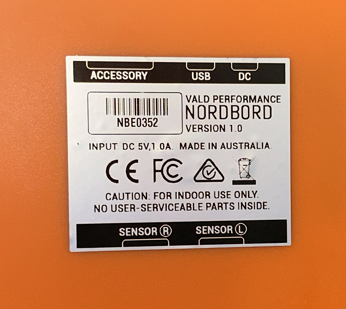 Locate your NordBord serial number – VALD Knowledge Base