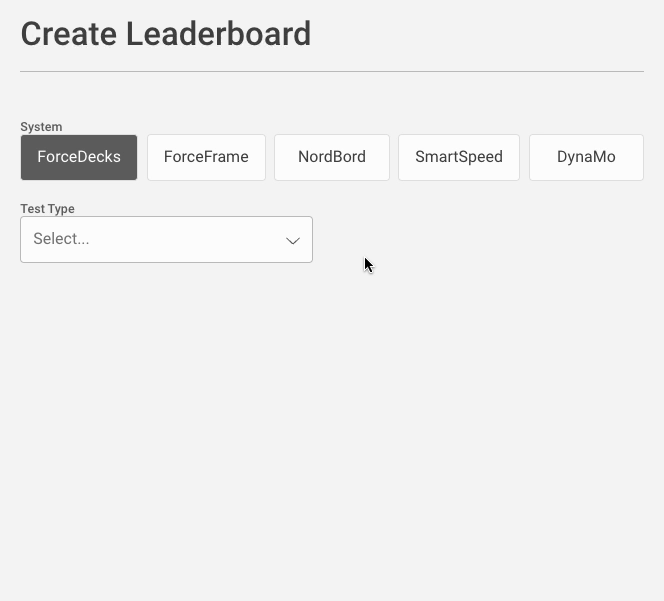 Create Leaderboard - Choose System and Test.gif