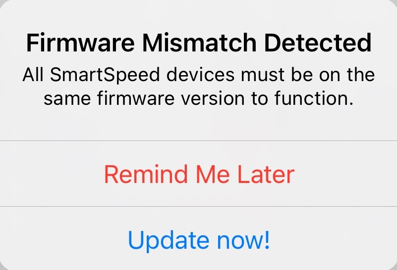 SmartSpeed Plus Firmware mismatch detected alert.jpeg
